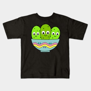 Cute Cactus Design #200: Cute Cacti Bunch In A Bowl Kids T-Shirt